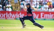 CARDIFF, WALES - JUNE 14:  England batsman Eoin Morgan  hits out  during the ICC Champions Trophy semi final between England and Pakistan at SWALEC Stadium on June 14, 2017 in Cardiff, Wales.  (Photo by Stu Forster/Getty Images)